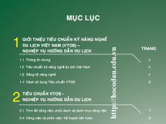 Tài liệu tiêu chuẩn nghề du lịch Việt Nam