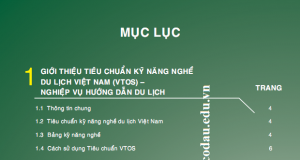 Tài liệu tiêu chuẩn nghề du lịch Việt Nam
